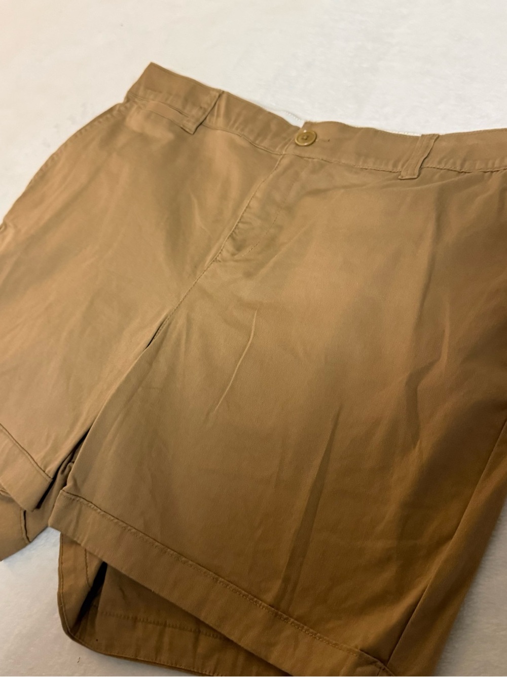 Lane Bryant Womens Size 14 Khaki Chino Shorts Stretch Cotton Mid Rise 5” Inseam